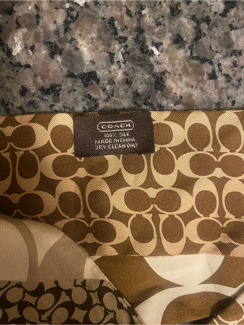 Coach Brown Signature Pattern Twilly Scarf Ribbon - Picture 3 of 3